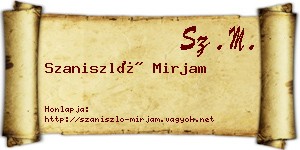 Szaniszló Mirjam névjegykártya
